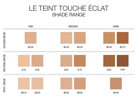 ysl foundation colours|ysl touche eclat shade chart.